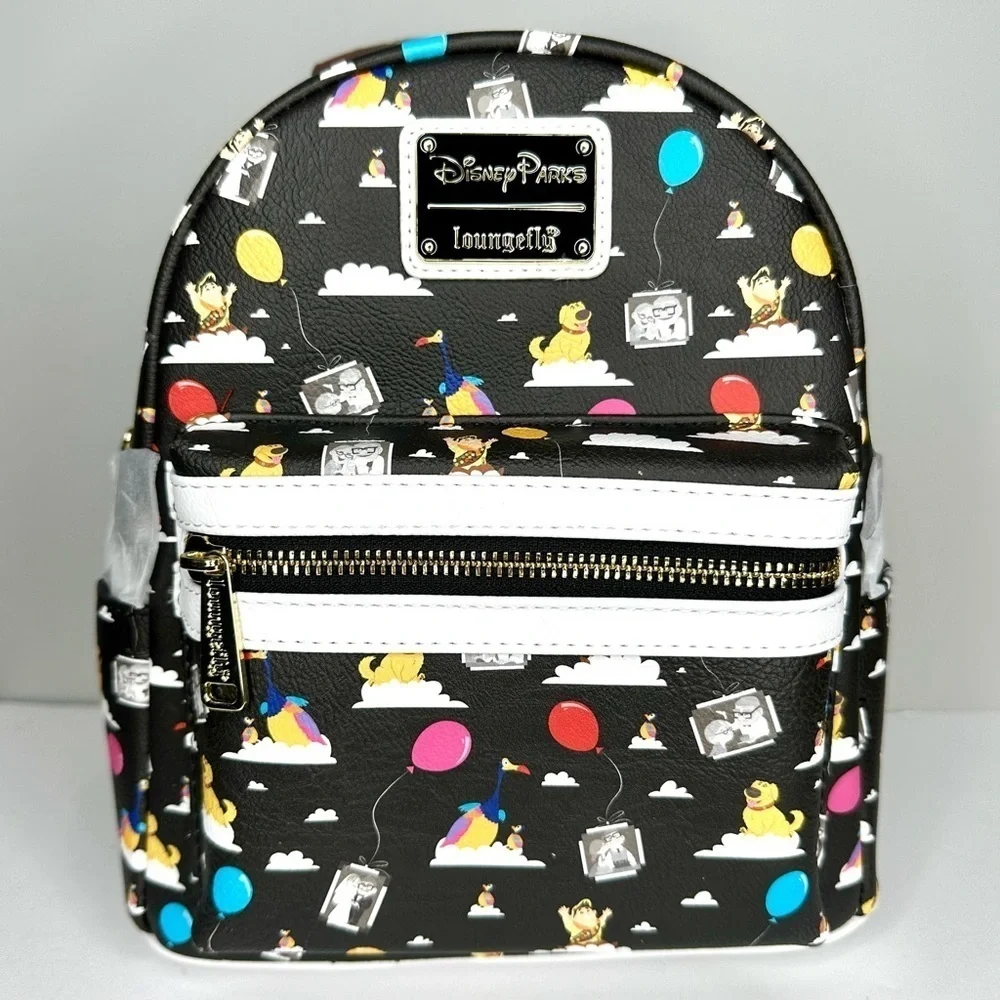 Loungefly Disney Parks Pixar Up Black Allover Print Mini Backpack